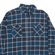 JACHS Flannel Shirt Blue Check Long Sleeve Mens L For Sale