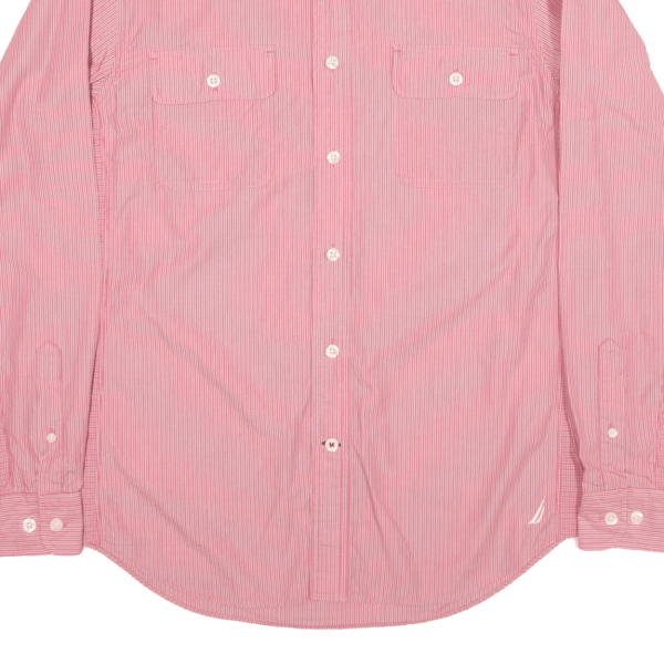 CHAPS Shirt Pink Pinstripe Long Sleeve Mens M For Sale