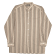 YOUNG STYLE 2000 Shirt Brown Striped Long Sleeve Mens L Fashion