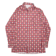 Zip Shirt Red Geometric Long Sleeve Mens S Supply