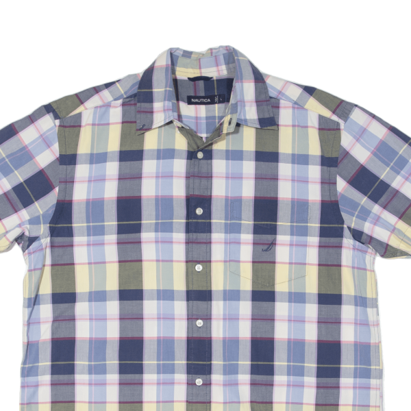 NAUTICA Shirt Blue Plaid Long Sleeve Mens L Supply