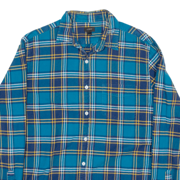 J CREW Shirt Blue Check Long Sleeve Mens M For Sale