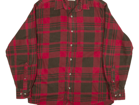 HOBBS CREEK Flannel Shirt Red Check Long Sleeve Mens M Cheap