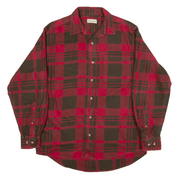 HOBBS CREEK Flannel Shirt Red Check Long Sleeve Mens M Cheap