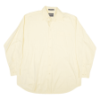 NAUTICA Plain Shirt Yellow Long Sleeve Mens 2XL For Discount