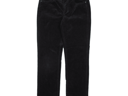 CALVIN KLEIN Corduroy Trousers Black Regular Straight Womens W28 L28 Discount