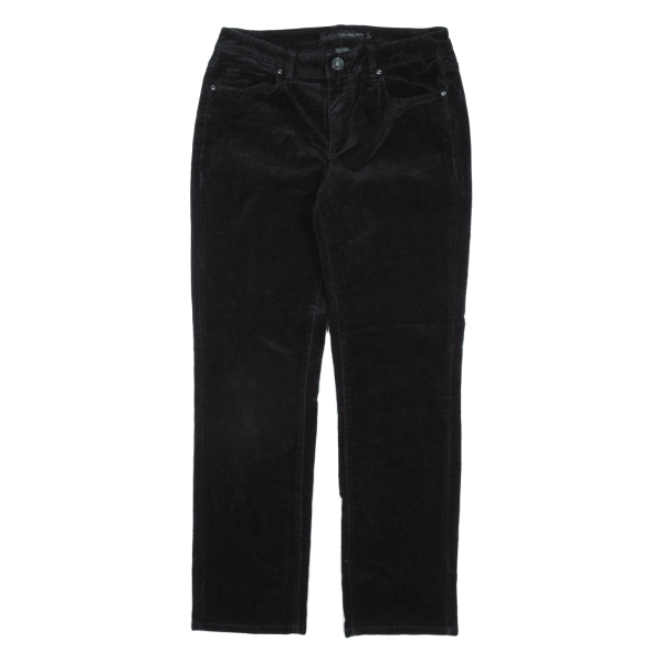 CALVIN KLEIN Corduroy Trousers Black Regular Straight Womens W28 L28 Discount