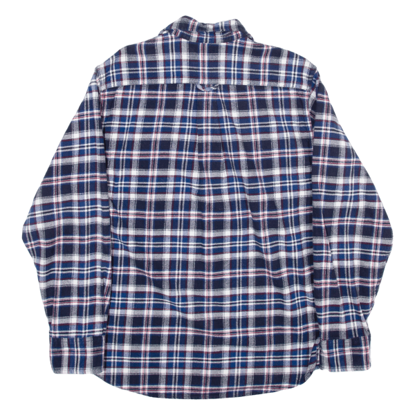 JACHS Flannel Shirt Blue Check Long Sleeve Mens M For Sale