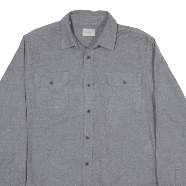 JACHS Plain Shirt Grey Long Sleeve Mens L Online Sale