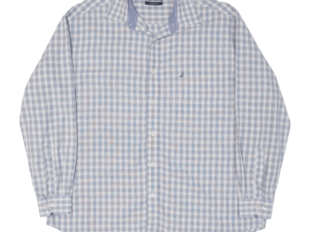 NAUTICA Classic Fit Shirt Blue Plaid Long Sleeve Mens XL Online Hot Sale