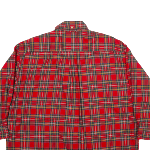 TOMMY HILFIGER Shirt Red Plaid 3 4 Sleeve Mens M Cheap