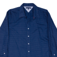 TOMMY HILFIGER Shirt Blue Spotted Long Sleeve Mens L Supply