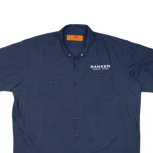 RED KAP Worker Shirt Blue Short Sleeve Mens 2XL Online Sale