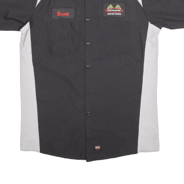 RED KAP Worker Shirt Black Short Sleeve Mens M For Discount