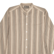 YOUNG STYLE 2000 Shirt Brown Striped Long Sleeve Mens L Fashion