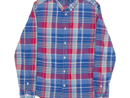 RALPH LAUREN Shirt Blue Check Long Sleeve Boys XL on Sale