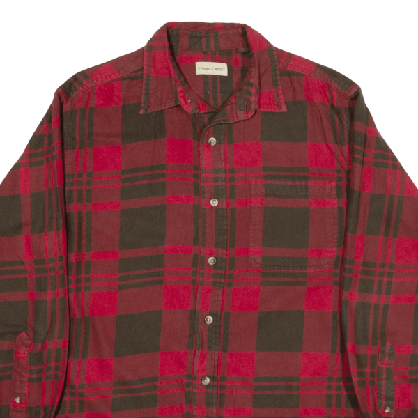 HOBBS CREEK Flannel Shirt Red Check Long Sleeve Mens M Cheap