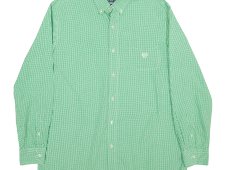 CHAPS Shirt Green Gingham Long Sleeve Mens L Online