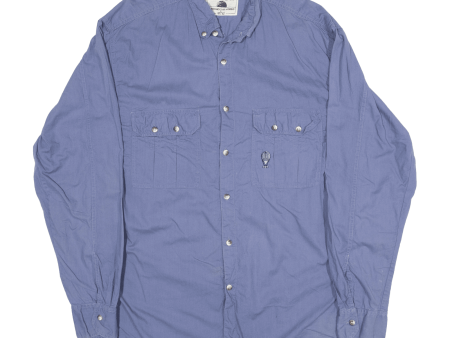 FUEL SPECIAL Plain Shirt Blue Long Sleeve Mens L Online now