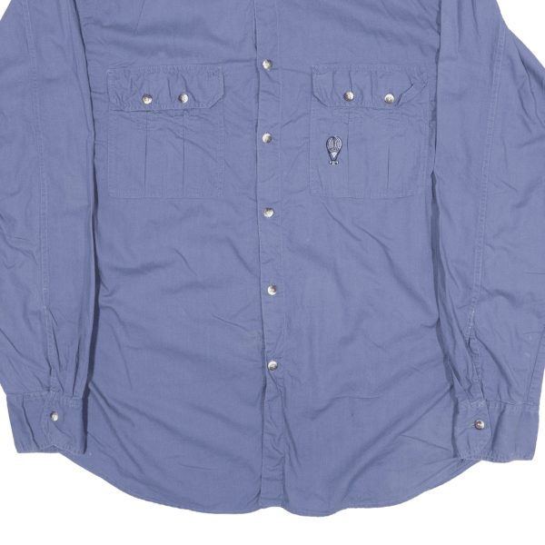 FUEL SPECIAL Plain Shirt Blue Long Sleeve Mens L Online now