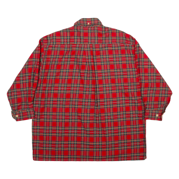 TOMMY HILFIGER Shirt Red Plaid 3 4 Sleeve Mens M Cheap