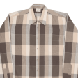 Shirt Brown Check Long Sleeve Mens M Discount