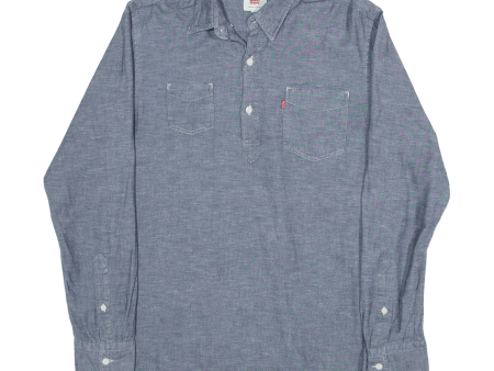 LEVI S Plain Shirt Blue Long Sleeve Mens S Supply