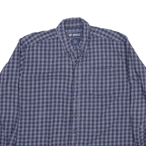 NORTHEAST OUTFITTERS Flannel Shirt Blue Check Long Sleeve Mens XL Hot on Sale