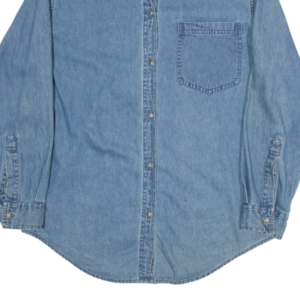 PASSPORTS Denim Shirt Blue Long Sleeve Womens S For Sale