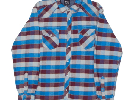 BLACKJACK Flannel Shirt Blue Gingham Long Sleeve Mens M For Cheap