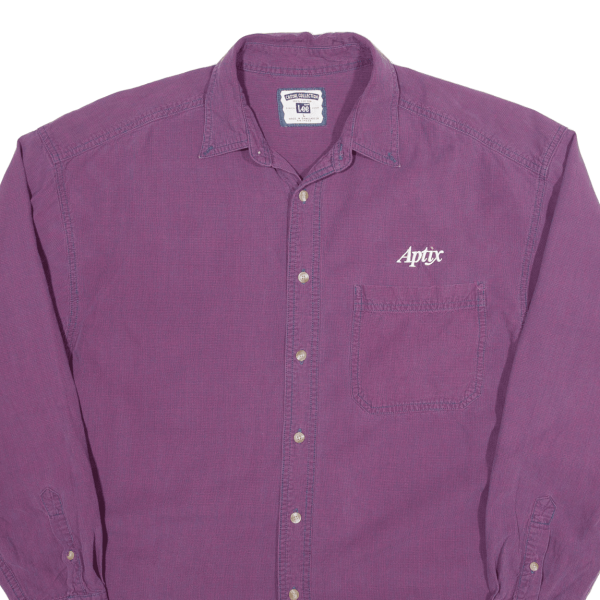 LEE Shirt Purple Check Long Sleeve Mens L on Sale