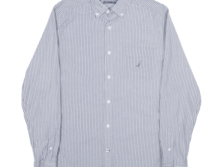 NAUTICA Shirt Blue Striped Long Sleeve Mens S For Sale