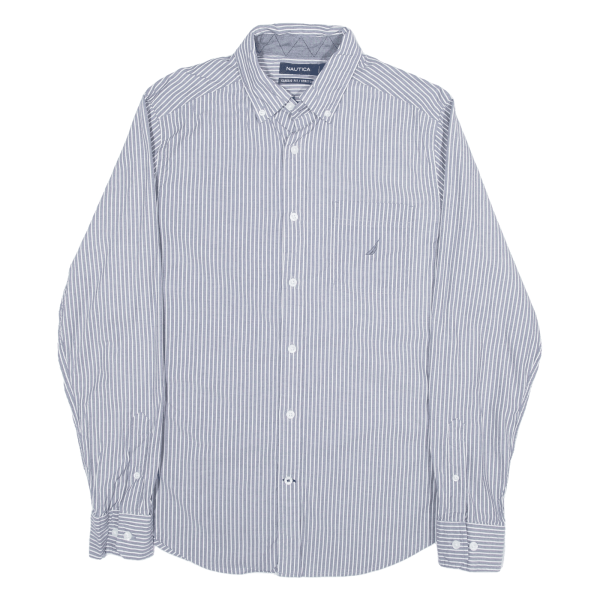 NAUTICA Shirt Blue Striped Long Sleeve Mens S For Sale