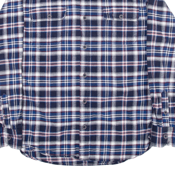 JACHS Flannel Shirt Blue Check Long Sleeve Mens M For Sale