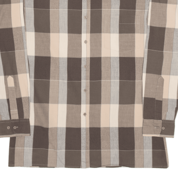 Shirt Brown Check Long Sleeve Mens M Discount