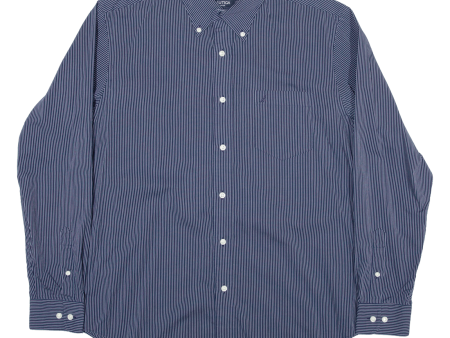 NAUTICA Slim Fit Shirt Blue Pinstripe Long Sleeve Mens L Online Sale