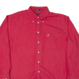 NAUTICA Oxford Plain Shirt Red Long Sleeve Mens XL Supply