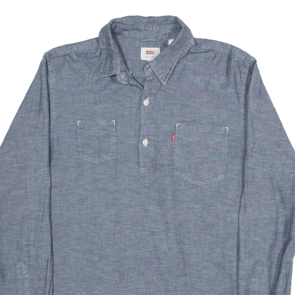 LEVI S Plain Shirt Blue Long Sleeve Mens S Supply