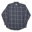 WOOLRICH Shirt Grey Check Long Sleeve Mens L Discount