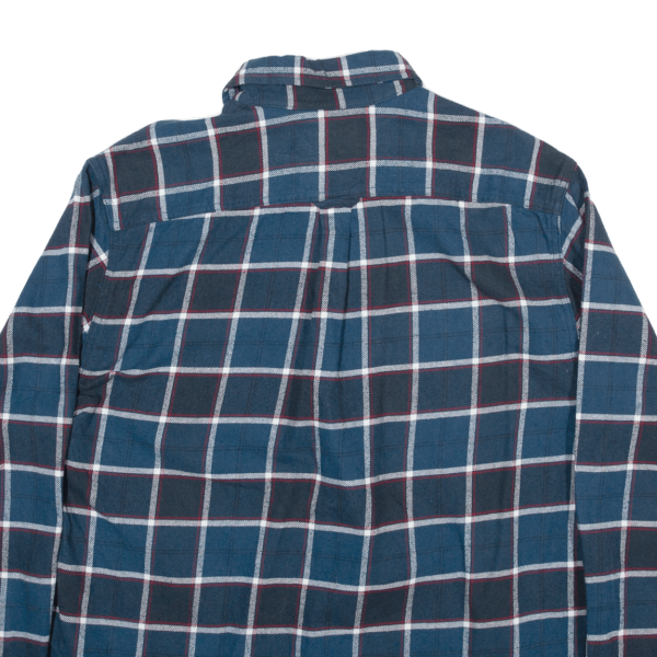 JACHS Flannel Shirt Blue Check Long Sleeve Mens L For Sale