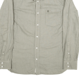 TIMBERLAND Slim Fit Plain Shirt Grey Long Sleeve Mens L For Cheap