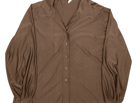 GAILORD Plain Shirt Brown Long Sleeve Womens L For Sale