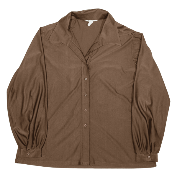 GAILORD Plain Shirt Brown Long Sleeve Womens L For Sale