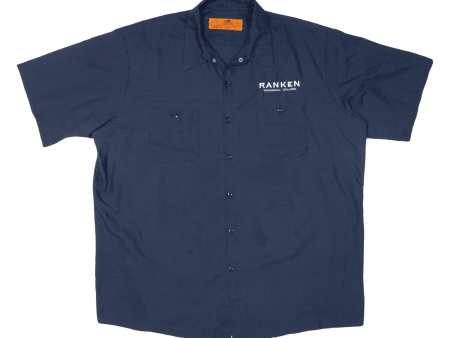 RED KAP Worker Shirt Blue Short Sleeve Mens 2XL Online Sale