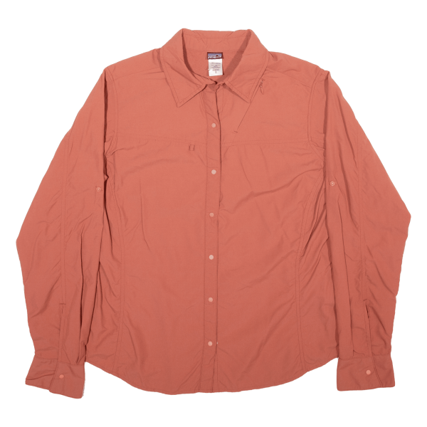 PATAGONIA Plain Shirt Orange Nylon Long Sleeve Womens M Supply