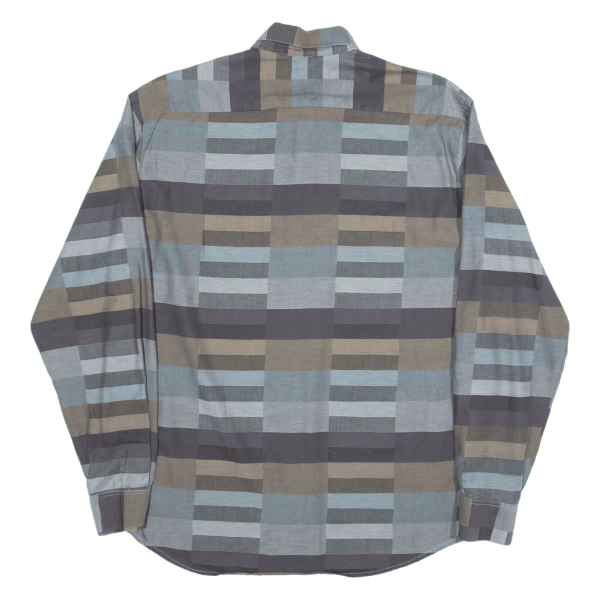 LET S GO Shirt Blue Check Long Sleeve Mens M Online Hot Sale