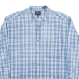 SILENZIO Shirt Blue Check Long Sleeve Mens M Online Hot Sale