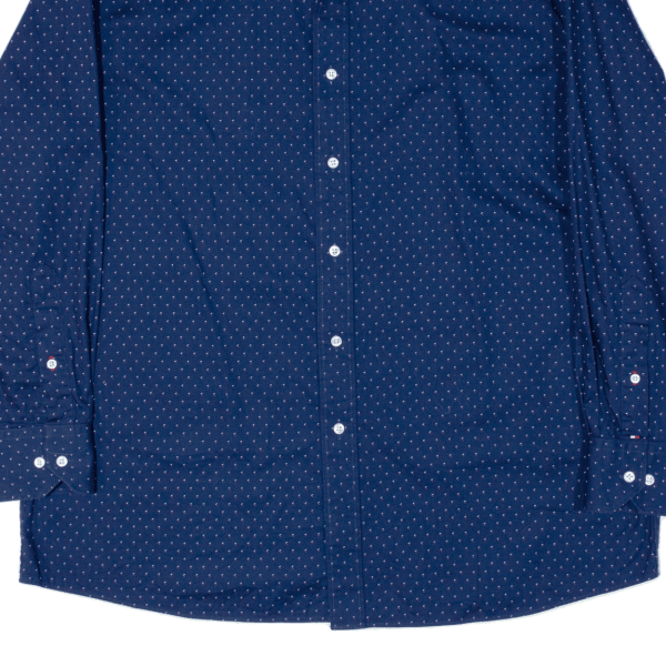 TOMMY HILFIGER Shirt Blue Spotted Long Sleeve Mens L Supply