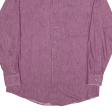 SAVANE Plain Shirt Purple Long Sleeve Mens S Discount