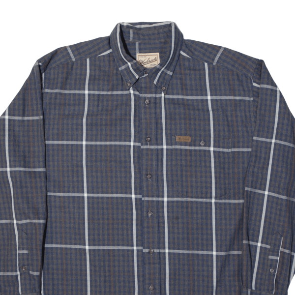 WOOLRICH Shirt Grey Check Long Sleeve Mens L Discount